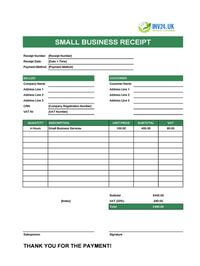 small business receipt template uk