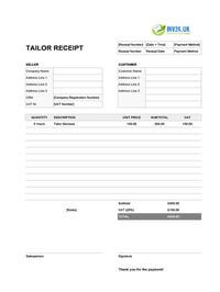 tailor receipt template uk