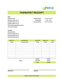 therapist receipt template uk