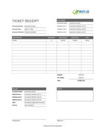 ticket receipt template uk