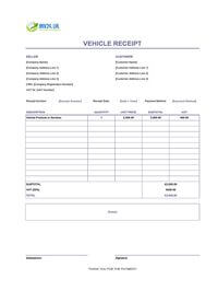vehicle receipt template uk