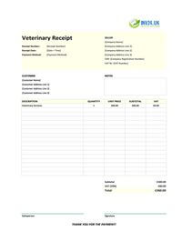 veterinary receipt template uk