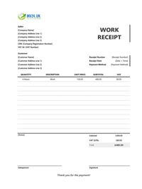 work receipt template uk