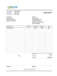 bank transfer receipt template ireland