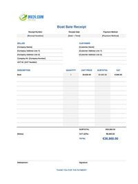boat sale receipt template ireland