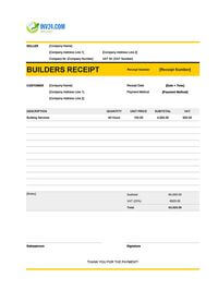 builders receipt template ireland