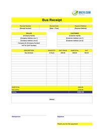 bus receipt template ireland
