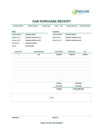 car purchase receipt template ireland