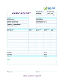 cargo receipt template ireland