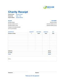 charity receipt template ireland