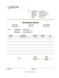 chiropractic receipt template ireland