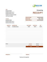 consulting receipt template ireland