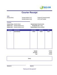 courier receipt template ireland