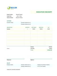 donation receipt template ireland