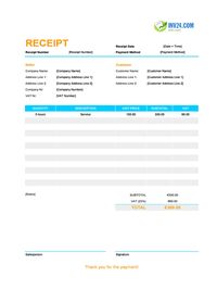 editable receipt template ireland