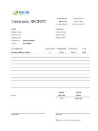 electronic receipt template ireland