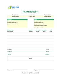 farm receipt template ireland