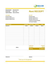 fillable rent receipt template ireland