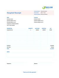 hospital receipt template ireland