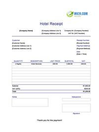 hotel receipt template ireland