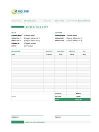lunch receipt template ireland