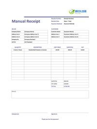 manual receipt template ireland