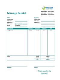 massage receipt template ireland