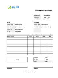 mechanic receipt template ireland