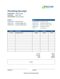 plumbing receipt template ireland