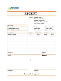 receipt format template ireland