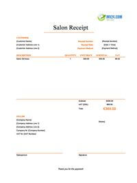 salon receipt template ireland