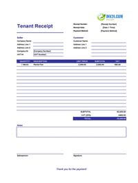 tenant receipt template ireland