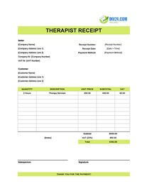 therapist receipt template ireland