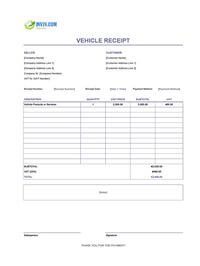 vehicle receipt template ireland