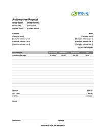 automotive receipt template new zealand