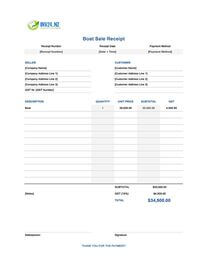 boat sale receipt template new zealand