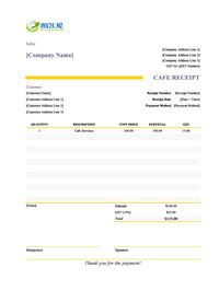 cafe receipt template new zealand