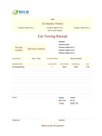 car towing receipt template new zealand
