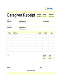 caregiver receipt template new zealand