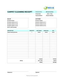 carpet cleaning receipt template new zealand