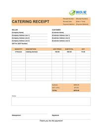 catering receipt template new zealand