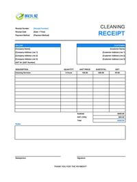 cleaning receipt template new zealand