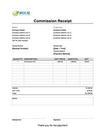 commission receipt template new zealand
