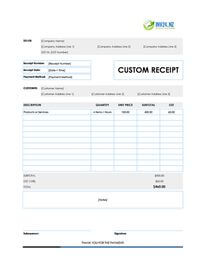 custom receipt template new zealand
