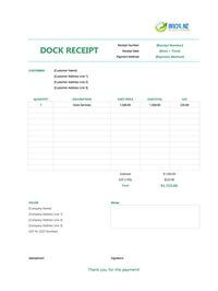 dock receipt template new zealand