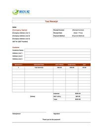 editable taxi receipt template new zealand