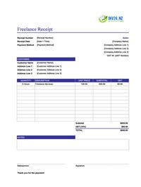 freelance receipt template new zealand