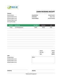 lawn mowing receipt template new zealand