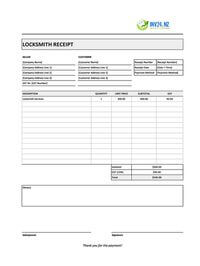 locksmith receipt template new zealand