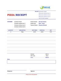 pizza receipt template new zealand